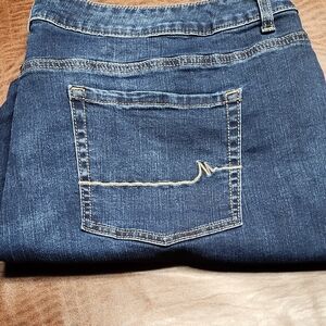 Maurices Straight Leg Blue Denim Jeans with Pocket Accent